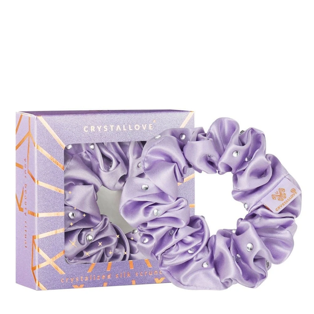 Crystalized Silk Scrunchie - Lilac 3 Crystalized Silk Scrunchie - Lilac