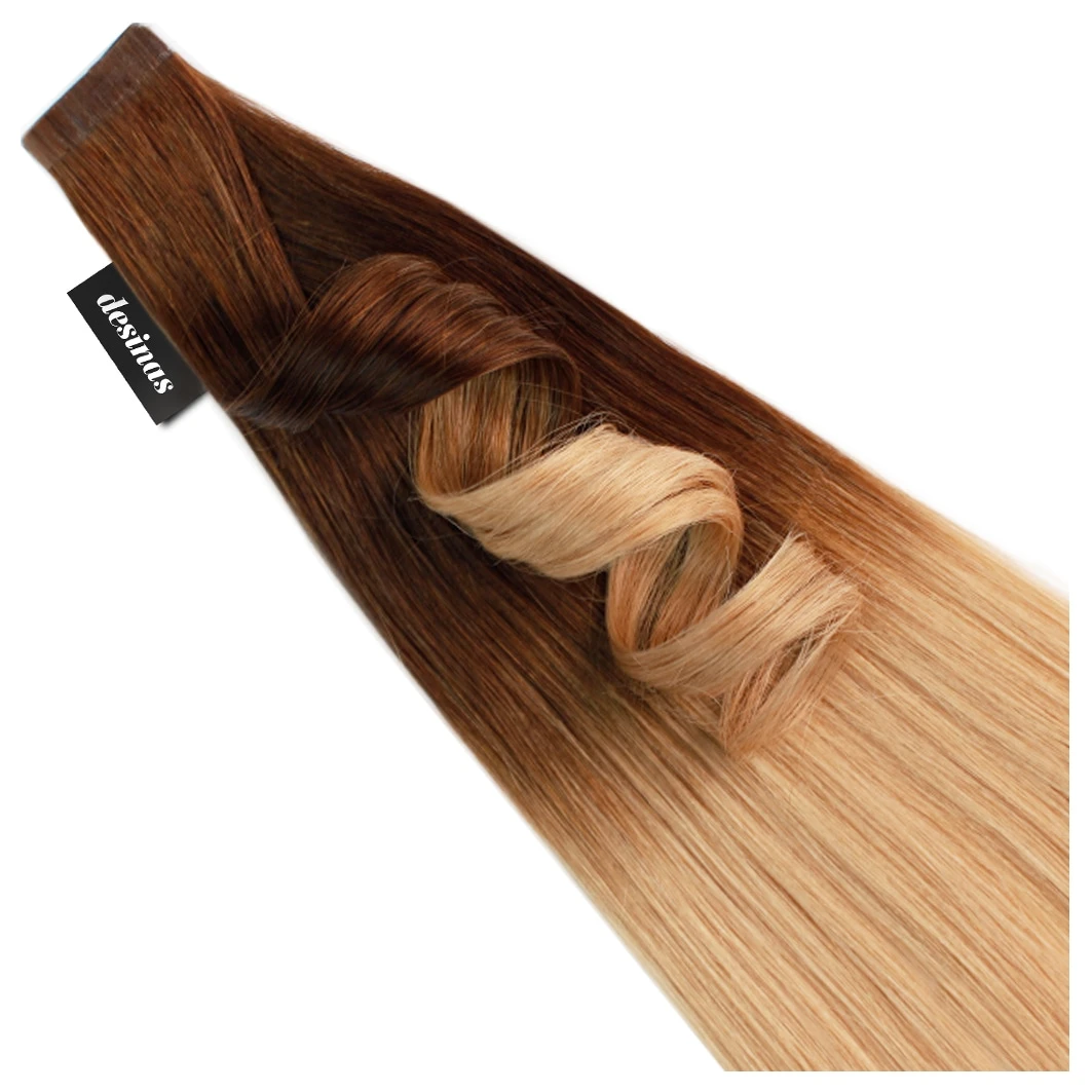 Tape In Extensions PRO Ombré #2 Medium Brown 4 Tape In Extensions PRO Ombré #2 Medium Brown - Afbeelding 2