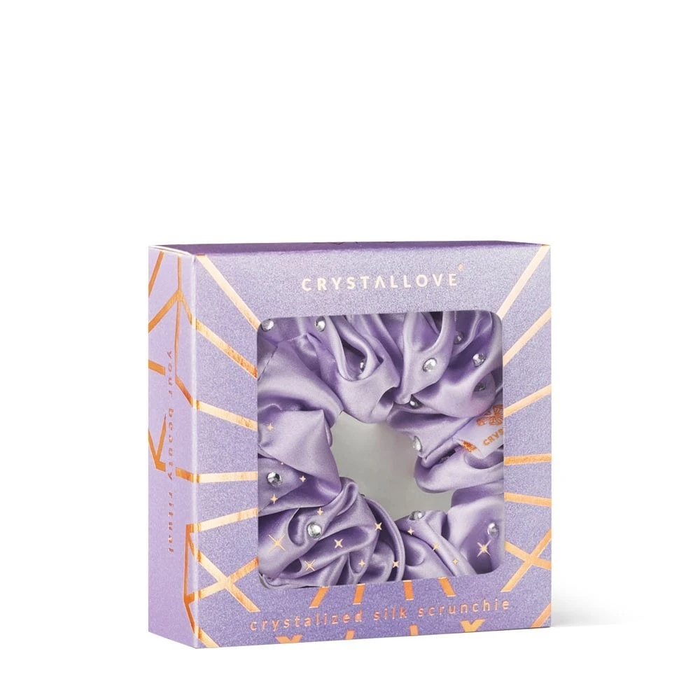 Crystalized Silk Scrunchie - Lilac 5 Crystalized Silk Scrunchie - Lilac - Afbeelding 3